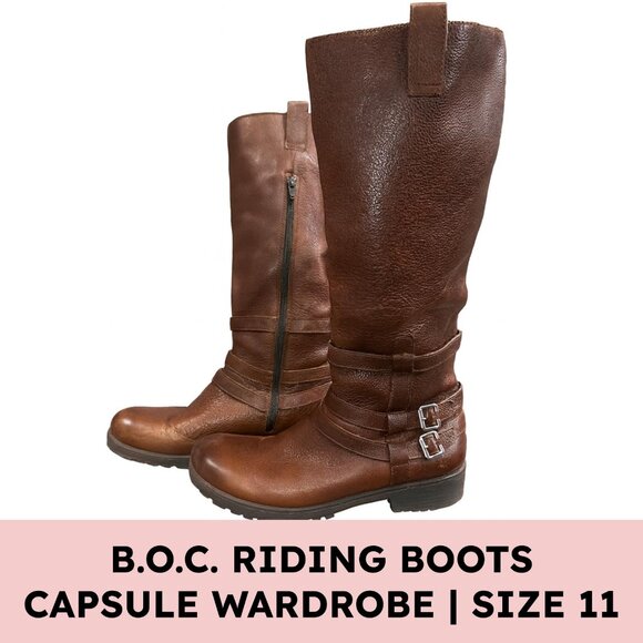 boc Shoes - B.O.C. Born Concept Tall Leather Riding Boots — Brown (Size 11)